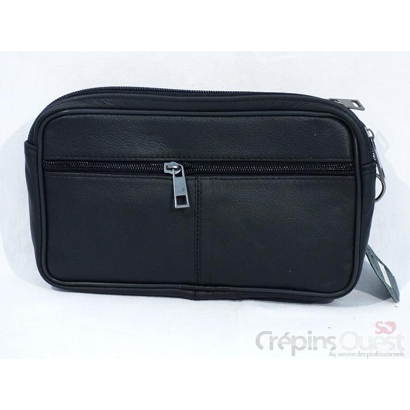 POCHETTE BASSE CUIR DOUBLE