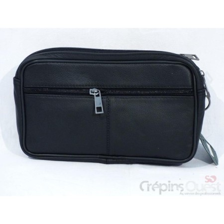 POCHETTE BASSE CUIR DOUBLE