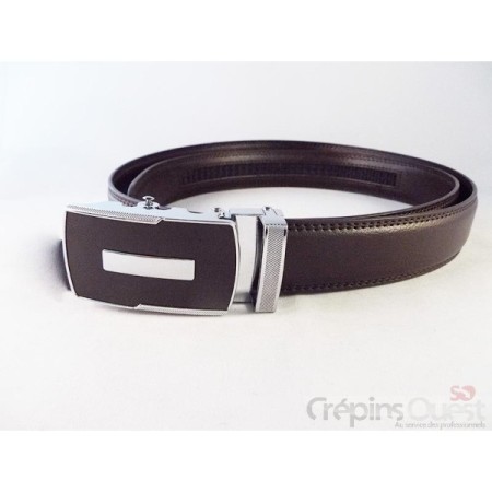 CEINTURE CREMAILLERE CROUTE DE CUIR 30 MM