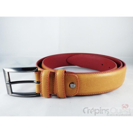 CEINTURE CUIR VERITABLE BI-COLOR 35MM
