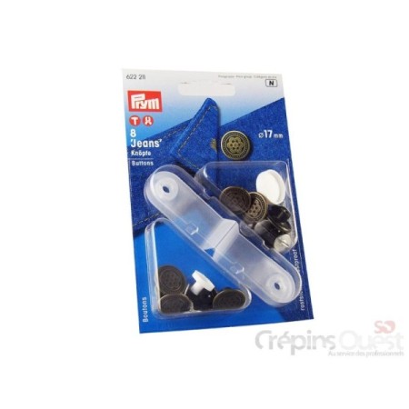 BOUTONS JEANS PRYM Plaquette de 8