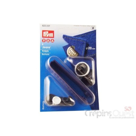 BOUTONS JEANS PRYM Plaquette de 8