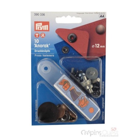 BOUTONS PRESSION PRYM Plaquette de 10