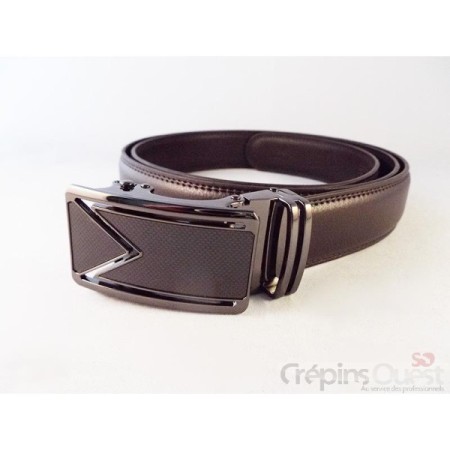 CEINTURE CREMAILLERE CROUTE DE CUIR 30 MM