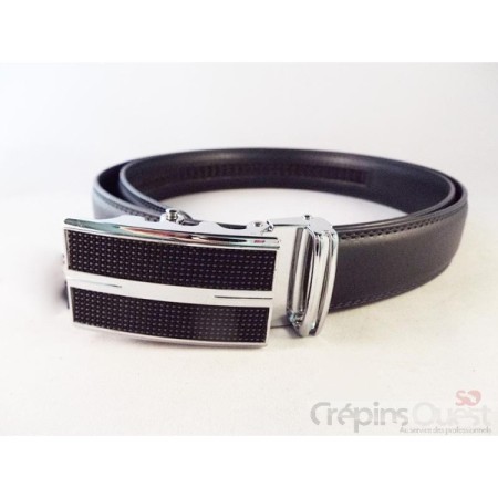 CEINTURE CREMAILLERE CROUTE DE CUIR 30 MM