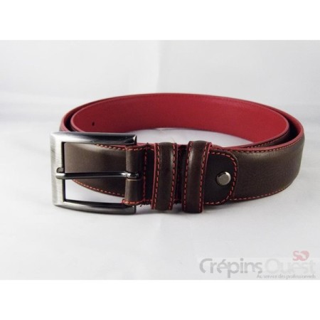 CEINTURE CUIR VERITABLE BI-COLOR 35MM