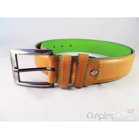 CEINTURE CUIR VERITABLE BI-COLOR 35MM