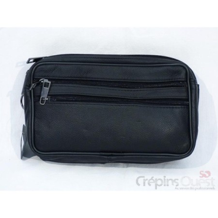 POCHETTE BASSE CUIR DOUBLE