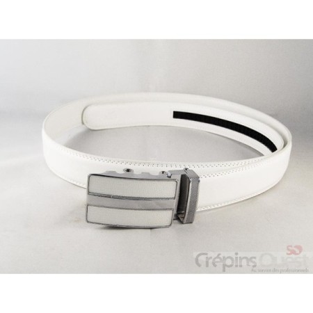 CEINTURE CREMAILLERE CROUTE DE CUIR 35 MM