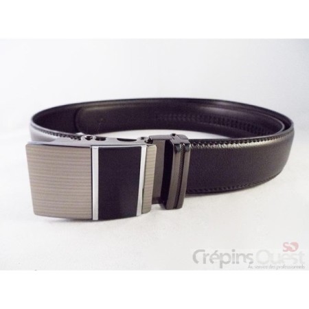 CEINTURE CREMAILLERE CROUTE DE CUIR 35 MM