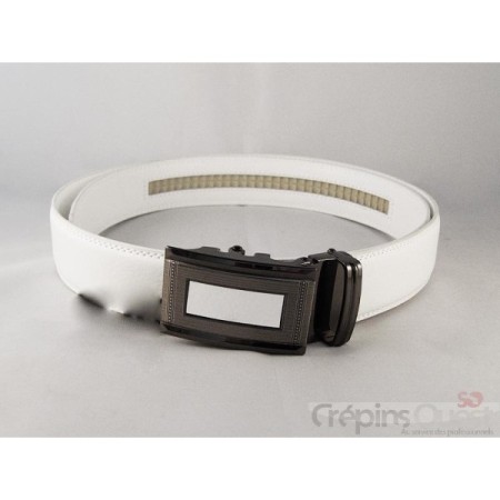 CEINTURE CREMAILLERE CROUTE DE CUIR 35 MM
