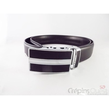 CEINTURE CREMAILLERE CROUTE DE CUIR 35 MM