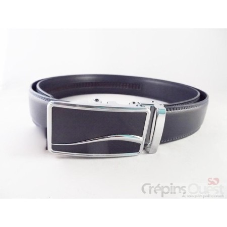 CEINTURE CREMAILLERE CROUTE DE CUIR 35 MM