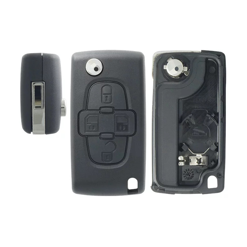 COQUE COMPATIBLE PEUGEOT/CITROEN 4 BOUTONS PILE SUR BOITIER