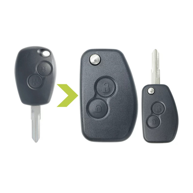 COQUE COMPATIBLE RENAULT 2 BOUTONS MODIFIEE