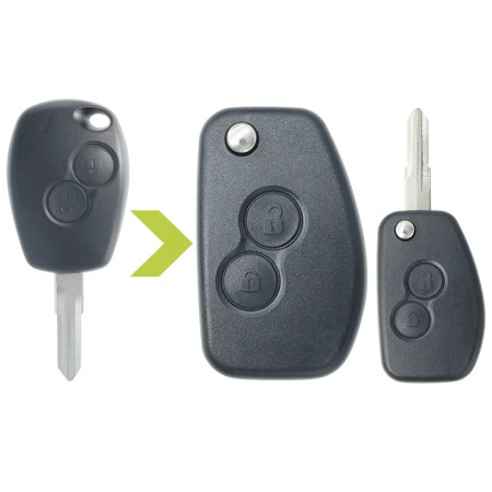 COQUE COMPATIBLE RENAULT 2 BOUTONS MODIFIEE