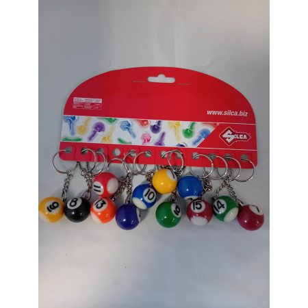 PORTE-CLES BOULE DE BILLARD  ASS.12 PZ