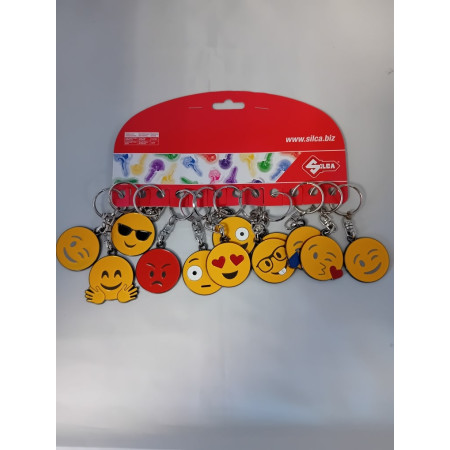 PORTE-CLES EMOTICONES KIT 12 PCS