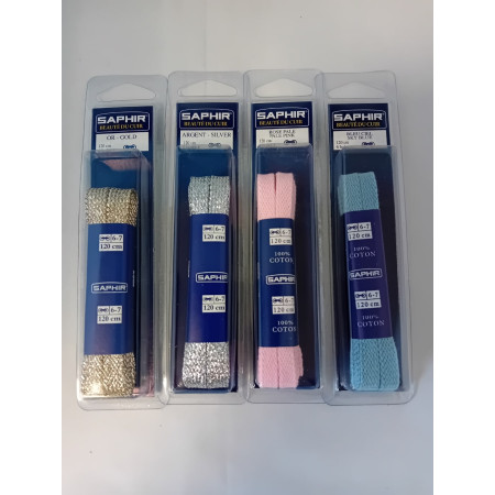 SAPHIR LACET PLAT MOYEN 120CM COULEURS SNEAKERS (boite de 5)
