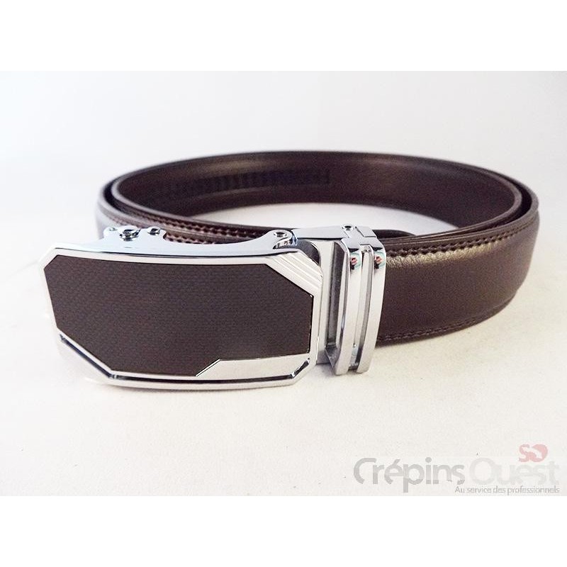 CEINTURE CREMAILLERE CROUTE DE CUIR 30 MM