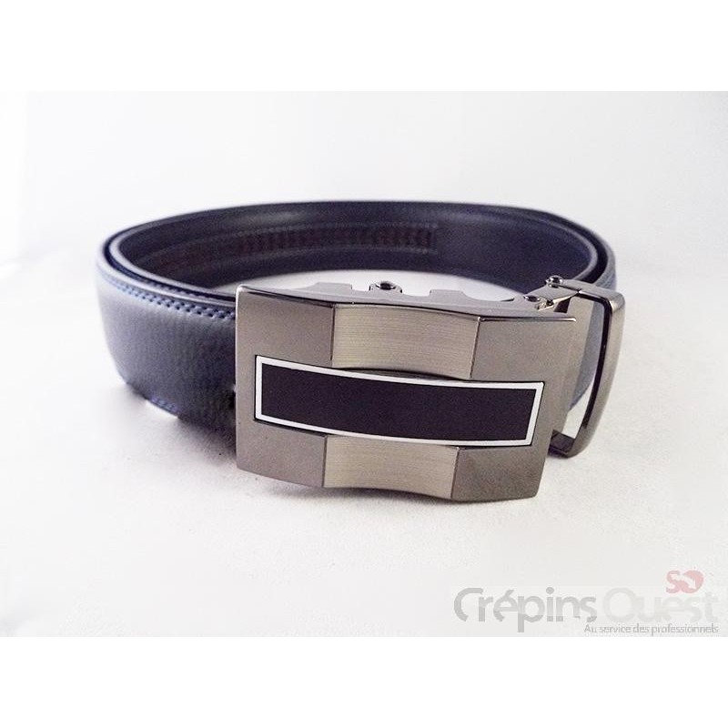 CEINTURE CREMAILLERE CROUTE DE CUIR 35 MM